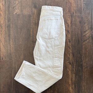 Cream high rise 90s Straight-Leg cargo Pants